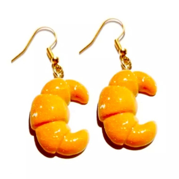 Croissant 🥐 drop dangle earrings - Picture 1 of 6